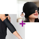 Pack Almofada de Gel para Joelhos e Cotovelos + Touca de Gel para Alívio da Dor