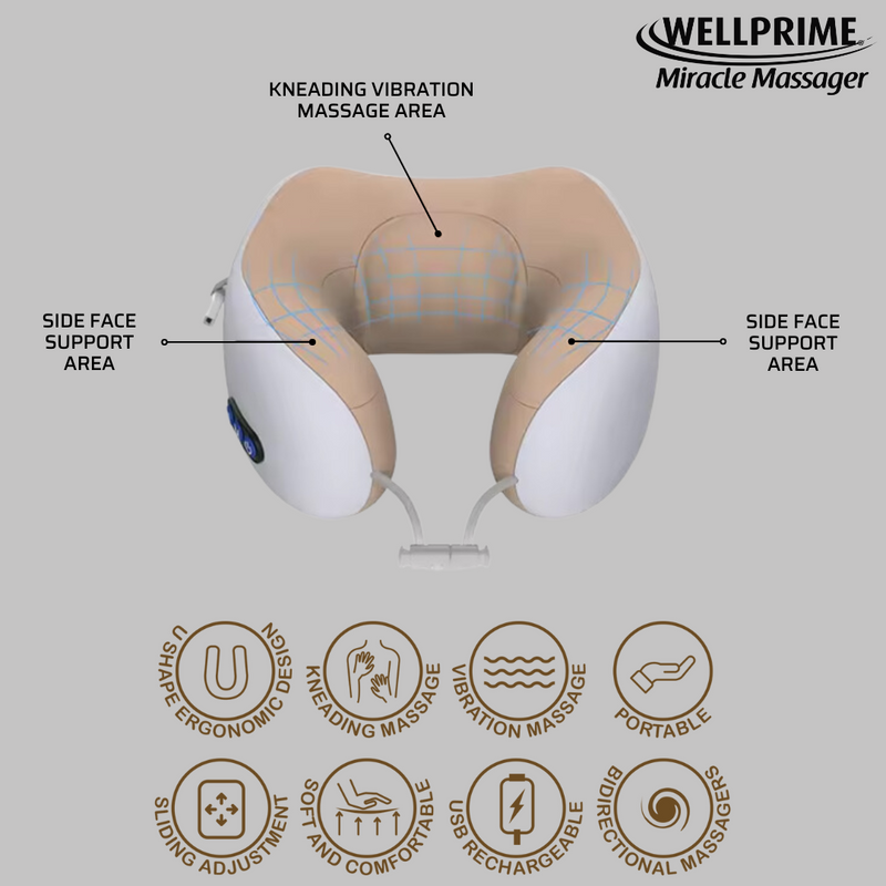 Wellprime Massajeador elétrico de pescoço e ombros para relaxar e aliviar dores