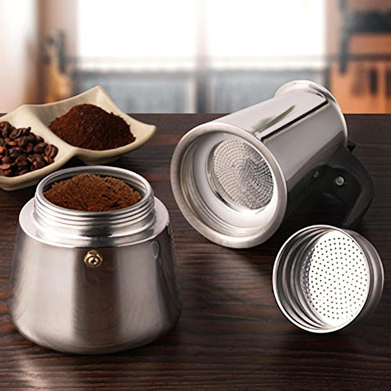 Cafeteira italiana de aço inoxidável