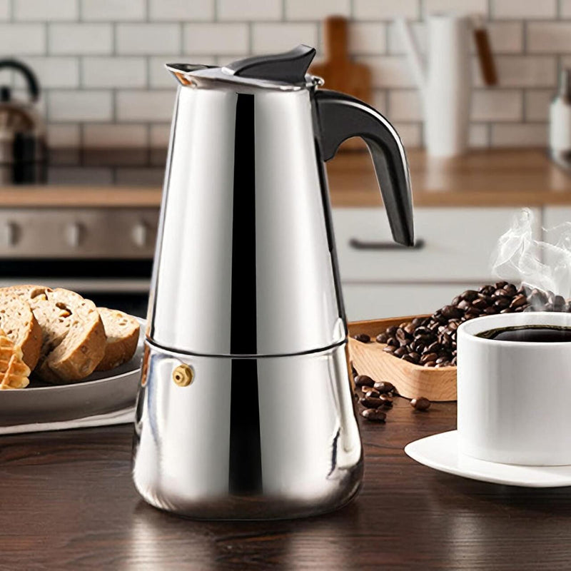 Cafeteira italiana de aço inoxidável