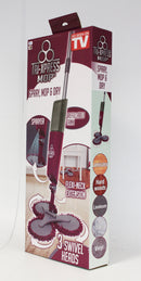 Mopa Tripla de Microfibra com Cabeçais Rotativos Pulverizadores e Braço Extensível